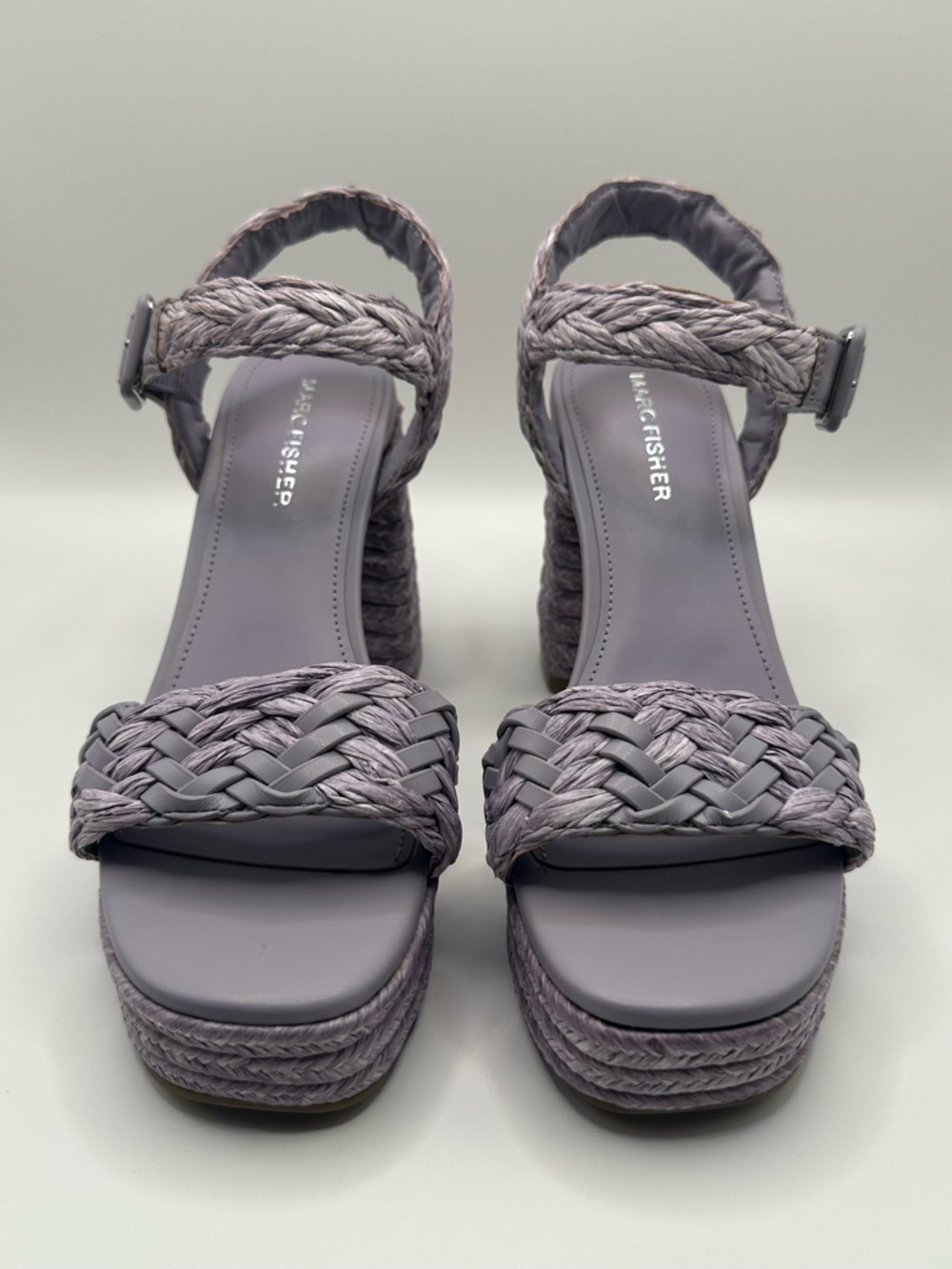 NWOB Marc Fisher Lavender Braided Wedge Sandals